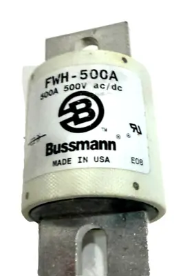 NEW LOT OF 2 BUSSMANN FWH-500A HIGH SPEED SEMICONDUCTOR FUSE 500A 500V FWH500A
