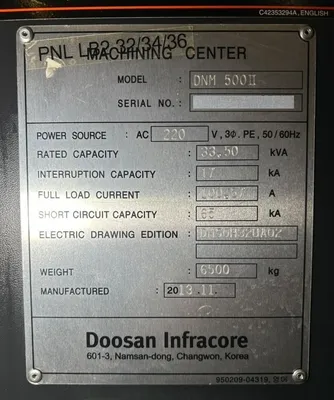 Used 2013 DOOSAN DNM 500II Vertical Machining Centers California US | MachineStation #1310681