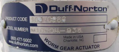 NEW DUFF NORTON M10004-936 WORM SCREW ACTUATOR 5 TON M10004936