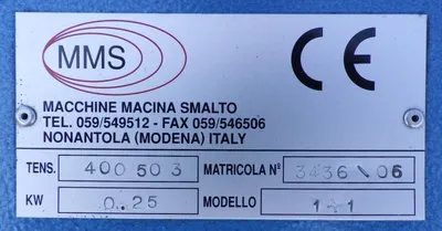 2006 MACCHINE MACINA SMALTO 1.1 Broyeurs à boulets par batch (voir lot de galets MI230) | Perry Equipment (10)