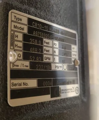 NEW GRUNDFOS CR 10-10 H-G22-A-V-HQQV