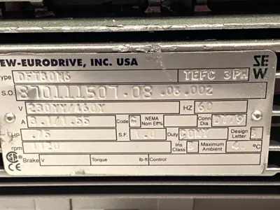New | in-Stock SEW-EURODRIVE Motor .75HP w/ SF37DT80N6 Gearmotor 1120/59RPM SHELFWARE Gearmotors Michigan US | Maverick Industrial Sales #1389581
