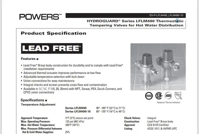 3/4″ FNPT Union HydroGuard Thermostatic Mixing Valve