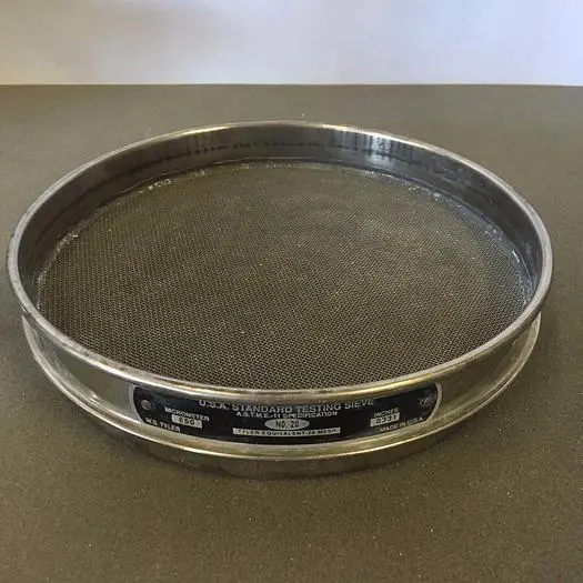 U.S.A Standard Testing Sieve No.20 Micrometer 850 .0331''