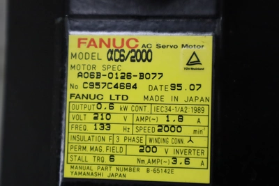 USED 1995 USED FANUC PARTS AND TOOLING AC6/2000