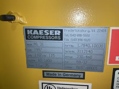 Used 1997 KAESER AS 31 Rotary Screw & Sliding Vane Air Compressors Ohio US | HGR 24 #1453698