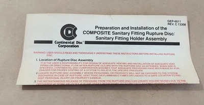 NEW Continental Disc Corporation 249967