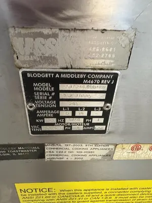 Used BLODGETT MT1820E Restaurant Equipment (Miscellaneous) Florida US | BAM Discount Restaurant Equipment #1269664