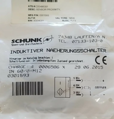 NEW SCHUNK 0301593