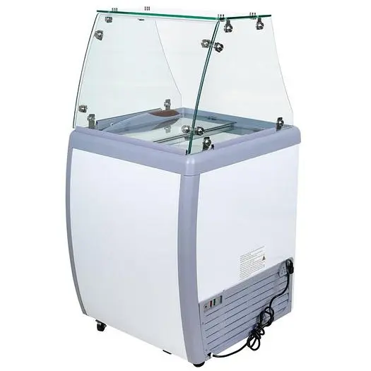 26-inch Ice Cream Dipping Freezer with Flat Sneeze Guard
