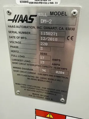 2018 HAAS DM-2 Vertical Machining Centers | Hindley Machine Tool Sales, LLC (26)