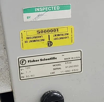Incubator Fisher scientific  Model 650D  # 3318