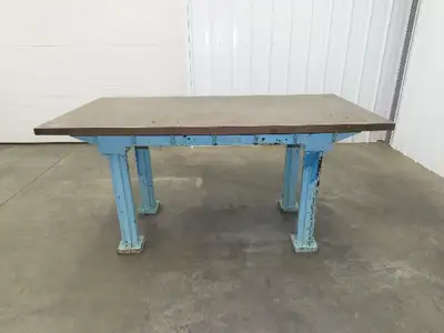 Vintage Precision Steel Welding Layout Table 72x36" Cast Iron 1-1/2" Thick Top