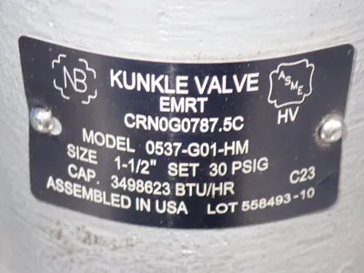 Used KUNKLE VALVE 0537G01HM Pumps Ohio US | HGR 24 #1132738