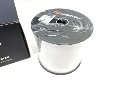 USED LABELTAC PRO MODEL HIGH PERF. 10 YEAR VINYL LABEL WHITE, 4" X 150'/ROLL