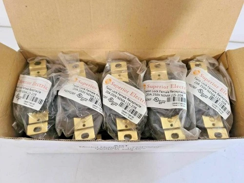 10 Pcs Superior Electric YGP026F Twist Lock Wall Mount Electrical Receptacle
