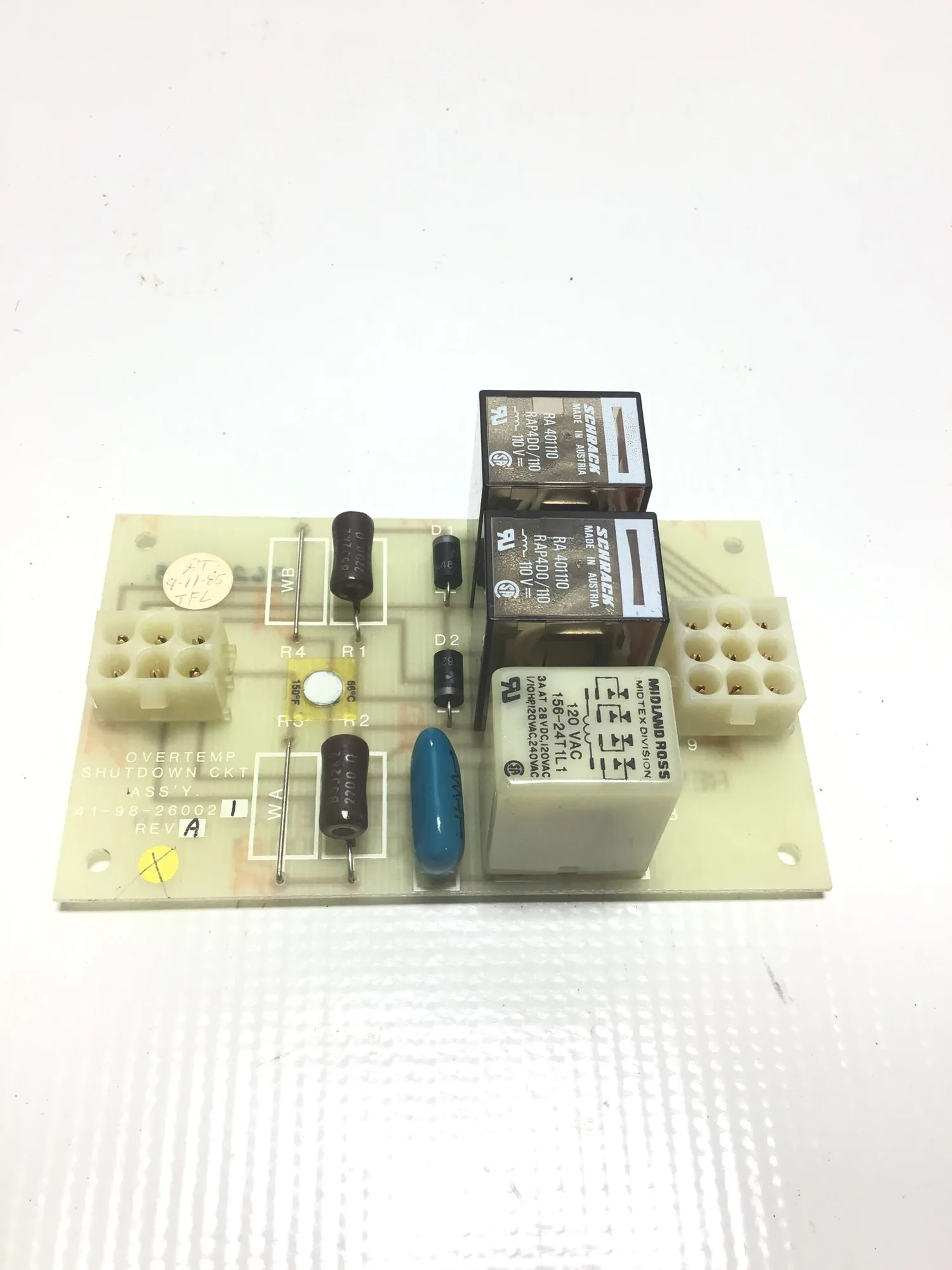 Cyberex 41-98-26002 Overtemp Shutdown Circuit Card Assembly