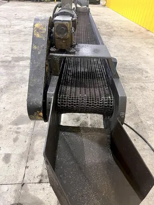 16' LONG X 12" WIDE METAL BELT PARTS TRANSFER CONVEYOR: STOCK #21668
