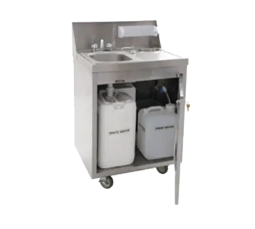 Eagle Group PHS-S-H 44 3/4"H Portable Sink w/ 5"D Bowl, Hot Water