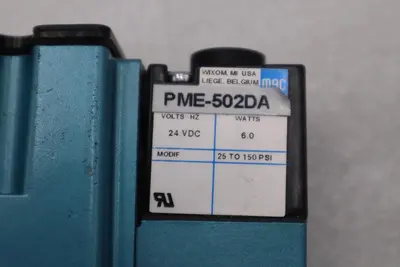 NEW MAC 6211C-000-PM-502DA W/ PME-502DA SOLENOID VALVE 6200 SERIES #H1398A