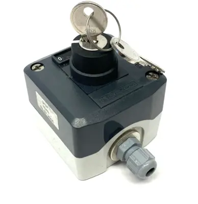 Used Knapp Switch H.M. Keyed Switch, Plastic Enclosure, CABLE CUT Switch Parts Michigan US | Maverick Industrial Sales #1401249