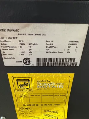 CHICAGO PNEUMATIC QRS-30HP-BM Rotary Screw Air Compressors | BARBEN IND LTD (3)