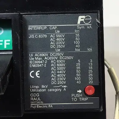 FUJI ELECTRIC SA203RAUL-125 AUTO BREAKER, 3 POLE, 125A 4E-4