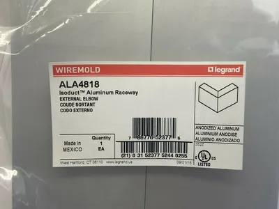 ALA4818 | Wiremold  Isoduct Aluminum Raceway External Elbow - New