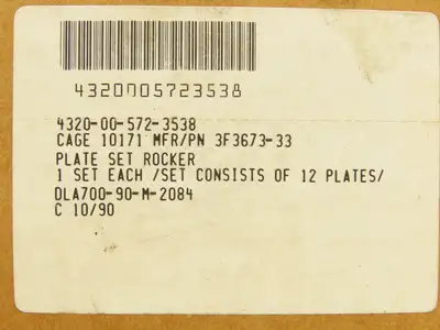 3F3673-33 Engine Rocker Plates A1796 1-Set of 12