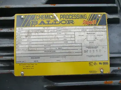 125 HP 1780 RPM ABB / Baldor Super E Chemical Processing Motor, 460 Volts