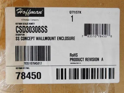 Hoffman CSD30308SS SS Concept Wallmount Enclosure Rev. A 30"x30"x8" Used
