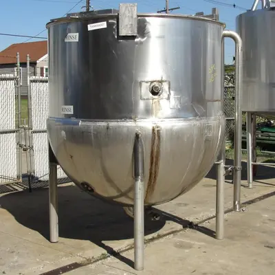 SPC6894  Kettle 1000 gallon Lee hemispherical bottom kettle, Stainless Steel