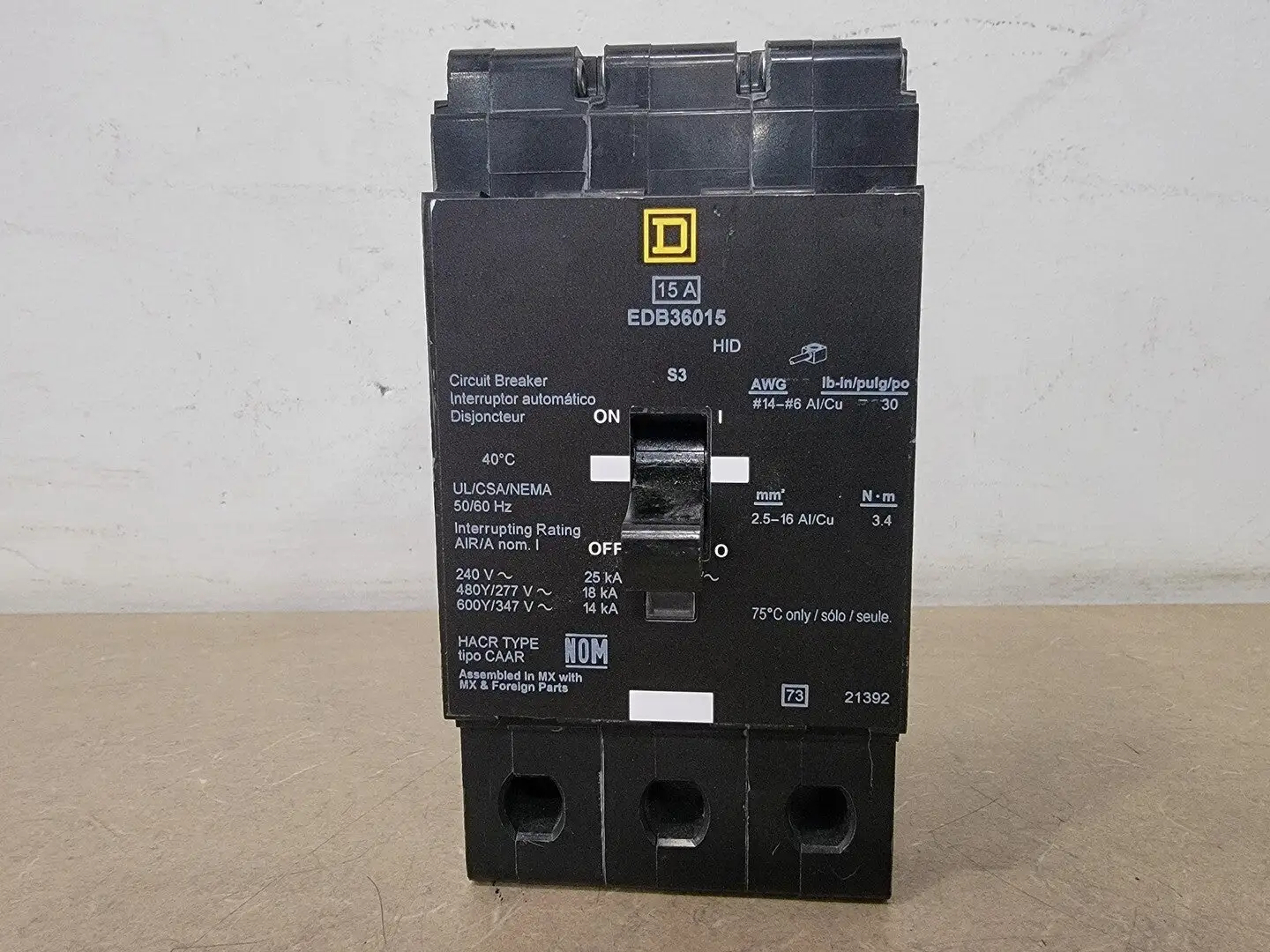 USED SQUARE D EDB36015