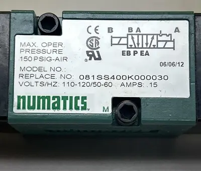 Used NUMATICS 081SS400K000030 Solenoid Valves Ohio US | Surplus Asset Holdings #1246566