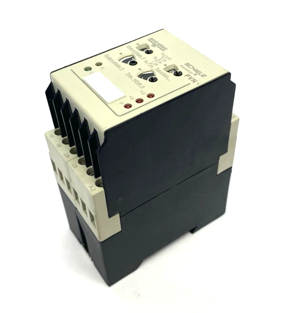USED ABB ENTRELEC, SCHIELE PVN MECOTRON® PHASE MONITORING RELAY 3-PHASE SEQ.
