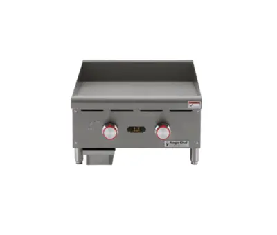 Magic Chef 24 IN. COMMERCIAL NATURAL GAS MANUAL COUNTERTOP GRIDDLE IN STAINLESS STEEL