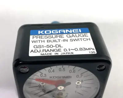 USED KOGANEI PRESSURE GAUGE W/ BUILT-IN SWITCH 0.1~0.83MPA