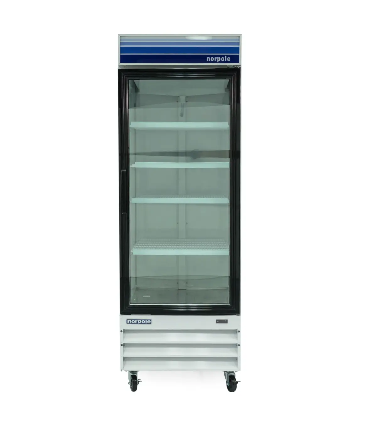 Magic Chef 28 IN. W 23 CU. FT. SINGLE SWING GLASS DOOR COMMERCIAL REFRIGERATOR IN WHITE