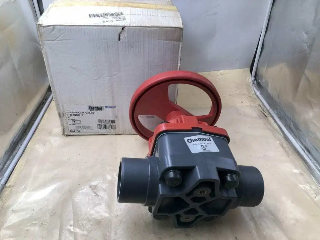 Chemtrol G45CD E Manual 3″ Spigot PVC Diaphragm Valve 150PSI -NIB