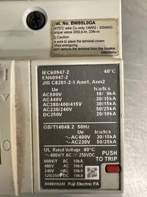 Fuji Auto Circuit Breaker BW250JAGU BW250JAGU-3P160 BW9SL0GA (6.2.2)