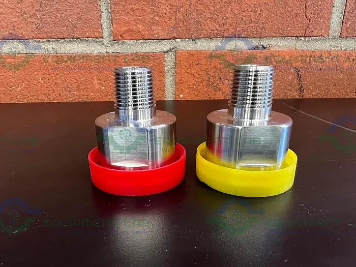 Used LOT OF 2 - STAINLESS STEEL SANITARY 1" HOSE FITTING TO 3/4" THREADED Valves/Fittings California US | Equipment Lab #488605