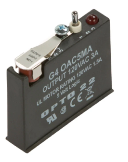 Opto 22 G4OAC5MA G4 AC Output 12-140 VAC, 5 VDC Logic with Manual/Auto Switch [New]