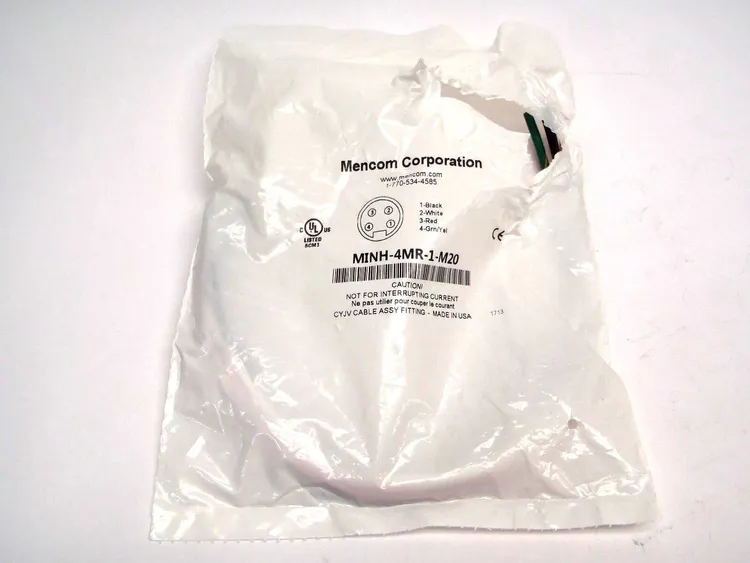 Used MENCOM 4 POLE MALE STRAIGHT FROM MOUNT 14 AWG, 15A M20 Misc Industrial Equipment | Maverick Industrial Sales #1118476