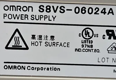 Omron S8VS-06024A AC/DC 24V 2.5A 60W Power Supply. 4D-20