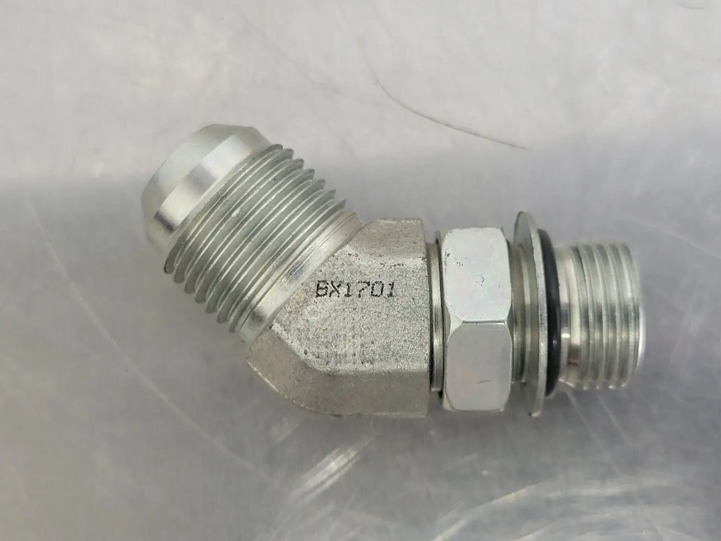 45 Deg Elbow Adapter M-08 ORB X M-10 JIC 1/2" x 5/8" (Bag of 10)