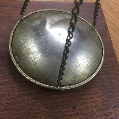 2524-385 Antique Brass Analytical Apothecary Jewelry, Coin, Balance Beam Scale Circa 1800’s