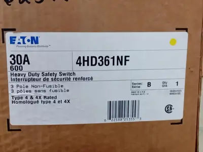 New | in-Stock 2020 EATON CUTLER-HAMMER 4HD361NF Switchgears British Columbia CA | Lenmark #1433476