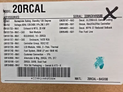 NEW 2021 20 KW Enclosed Kohler 20RCAL Natural Gas Propane Generator 240V 1Phase