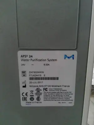 Millipore AFS 24 Water Purification System w/ Sanitation Module TankS60UV