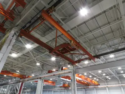 Cleveland Tramrail P&H 15 Ton Double Girder Underhung Bridge Crane 43' Span